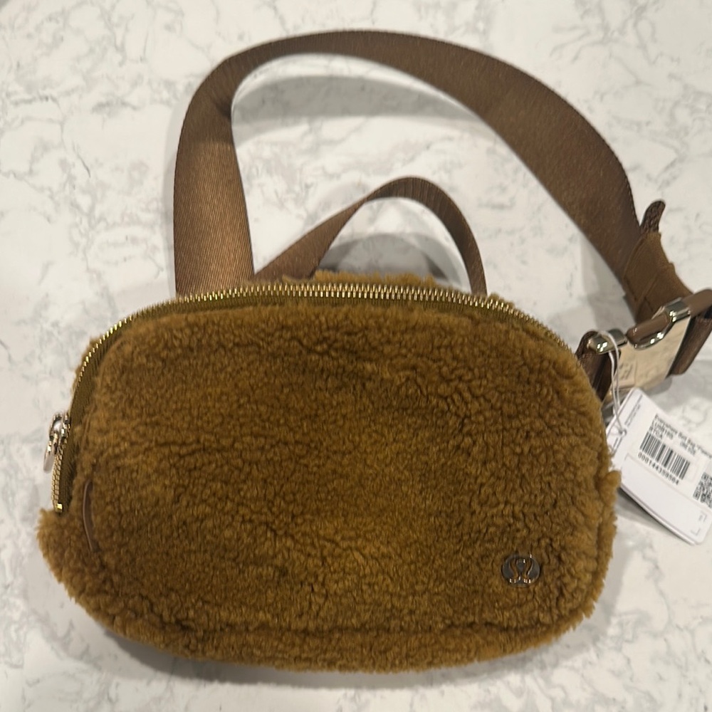 Brown Shearling Crossbody Bag